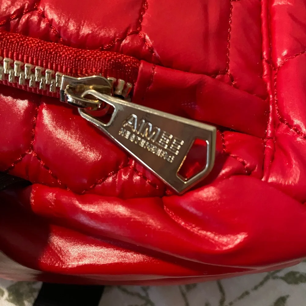 Aimee‎ Kestenberg Red Diamond Python Quilted Cosmetic Bag